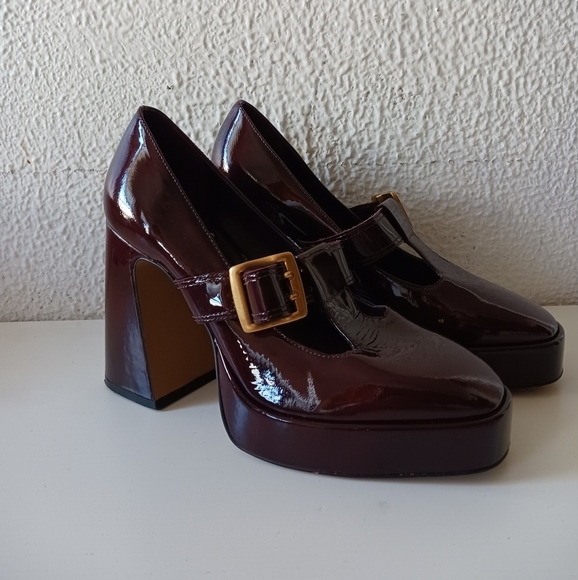 Vince Camuto Elegant Burgundy Marocean Platform Loafers Mary Jane size 7.5 - Picture 4 of 16